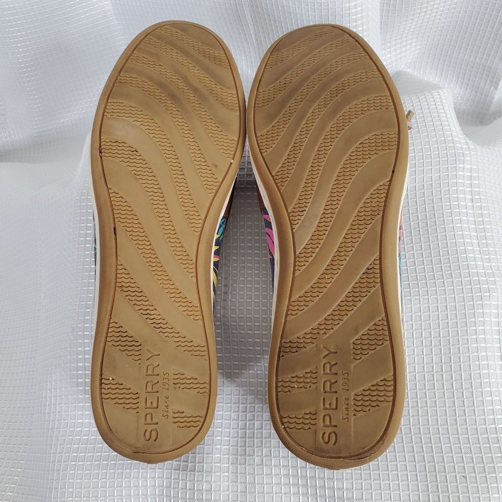 Sperry Top Sider Womens Size 8.5 M Boat Deck Shoes Tan Leather Firefish Seaweed - Picture 5 of 9